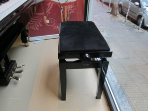 Discacciati piano bench black high gloss, black satin/ seat black vinyl - KD 20